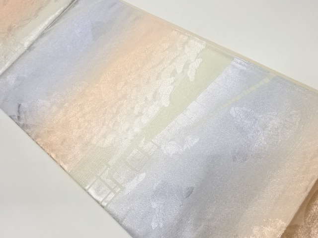 JAPANESE KIMONO / VINTAGE FUKURO OBI / WOVEN MOUNTAINS & PINE